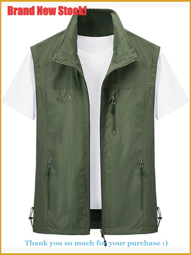 Lightweight Softshell Sleeveless Vest With Zipper Pockets For Golf Travel
